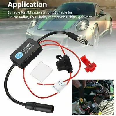 Universal Car FM & AM Radio Antenna Signal Amplifier Aerial Signal Amp Booster • £5.47