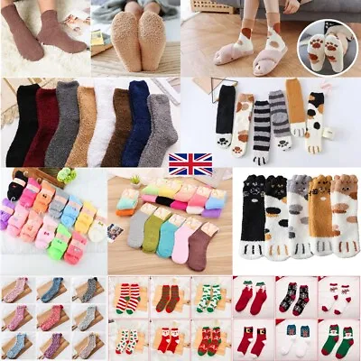 £4.99 • Buy Women's Men's Soft Fluffy Bed Socks Winter Warm Lounge Slipper Fleece Socks UK