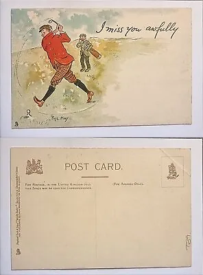 £5.95 • Buy Comic Postcard C1910 Golf Links Course Plus Fours Phil May Artist Signed Chromo