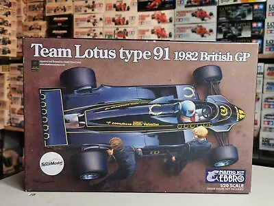 Ebbro 1/20 012 Team Lotus Type 91 (1982) British GP  Model Kit New • £59.99