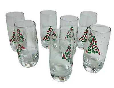 Lot Of 7 Aarikka Finland Shot Glasses 2oz Rare Christmas Tree Holiday Winter • $39.98