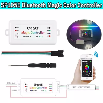 SP105E Bluetooth Color Controller Fit For WS2812b WS2811 LED Strip Lights • $22.60