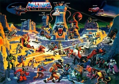 He-Man Masters Of The Universe  Eternia  POSTER 1986 Rare Large MOTU • $14.94