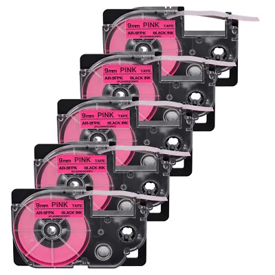 £28.79 • Buy 5PK Fluorescent Pink Tape Cartridge XR-9FPK For Casio KL-60 EZ Label Printer 9mm