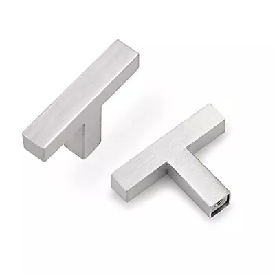 10 Pack Square T Bar Knob Kitchen Cupboard Cabinet Pulls Stainless Steel Brus... • $18.57