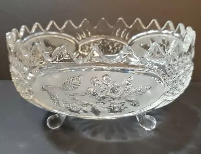 Large Vintage Crystal Zajecar Crystal Fruit Bowl- Very Heavy -made In Yugoslavia • $47.25