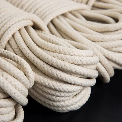 £89.49 • Buy Natural Cotton Rope Cord Twine Braided 16 Strand Garden Washing Line Camping Etc