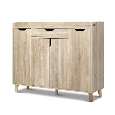 $149.95 • Buy Artiss Shoe Cabinet Shoes Storage Rack 120cm Organiser Drawer Cupboard Wood