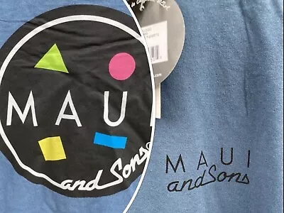 NEW Maui And Sons Retro Men's LARGE T-Shirt Beach Surfing Cookie Logo Tropical • $18.99