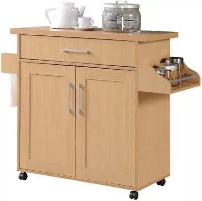 Kitchen Island With Spice Rack Towel Rack & Drawer Sturdy And Durable Beech • $106.99