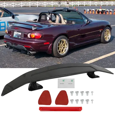 46  Rear Trunk Spoiler Wing Adjustable GT-Style Carbon Fiber For Mazda Miata NA • $99.09