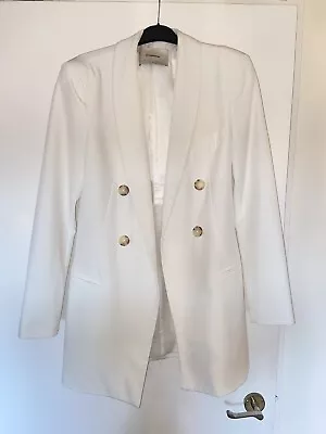 Stradivarius White Longline Blazer Size S RRP £30 • £18