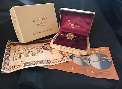 $495 • Buy Vintage Bulova Art Deco 14K Rose Gold 21 Jewel HER EXCELLENCY Ladies Watch & Box