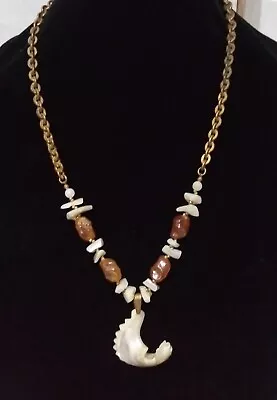 Miriam Haskell Mother Of Pearl Shell Vintage Pendant Necklace • $65