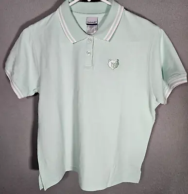 Reebok Memphis Grizzlies Embroidered Womens NBA Mint Green Polo Shirt Sz Medium • $15.95