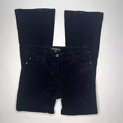Y2k Vintage Black Flared Corduroy Trousers Size M • £28.56