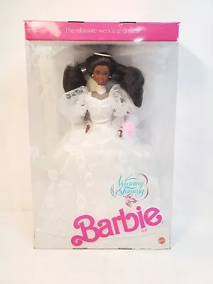 Wedding Fantasy African American Aa Barbie Doll 1989 Mattel Nrfb  • $24.95