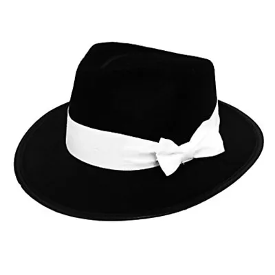 £4.99 • Buy Adult Boys Black Gangster Trilby Hat 1920s Bugsy Malone Fancy Dress Stag Do 