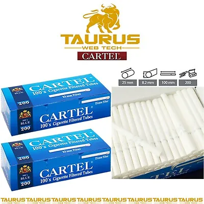 £5.95 • Buy 4000x CARTEL BLUE 100 Filter WHITE TUBES Tips Paper Smoking Cigarette Tobacco UK