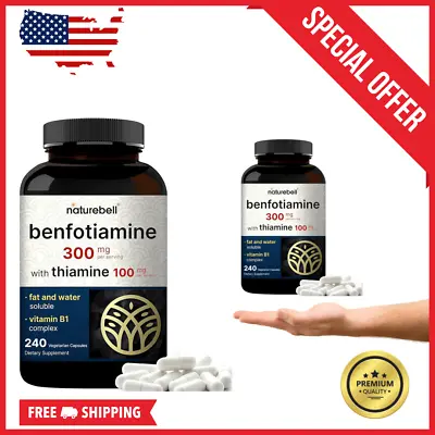 Benfotiamine 300Mg | 240 Veggie Capsules Essential B1 Benfotiamine Supplement • $20.12