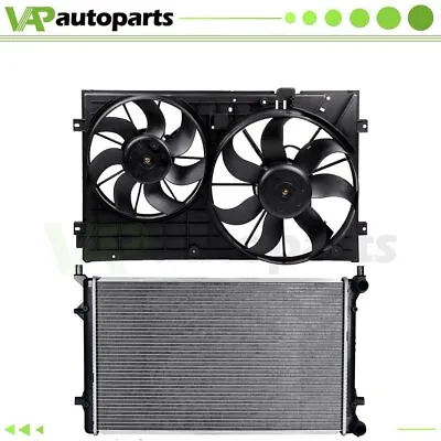 Engine Radiator And Cooling Fan Kit For 2005-10 Volkswagen Jetta 2010-14 VW Golf • $121.88