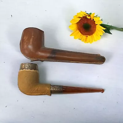 CM Crown Pipe Meerschaum & Sterling Silver Vintage Estate In Case • $1.25