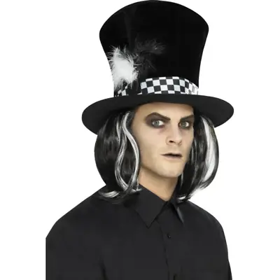 Mad Hatter Halloween Tea Party Top Hat Mens Ladies Fancy Dress Bad Hatter Access • £10.99