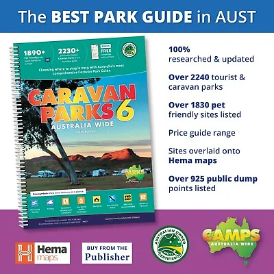 Caravan Parks Australia Wide 6th Ed Book New 2022 Incl Hema Road Maps • $59.95