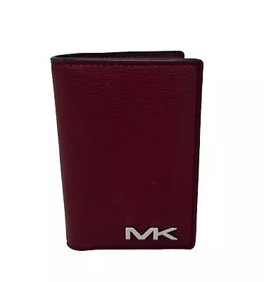 Michael Kors Men's Cooper Folding Card Case Dark Cherry Wallet • $39.94