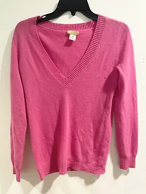 J Crew Cashmere Sweater Pink Crew  Women XS  • $19.99