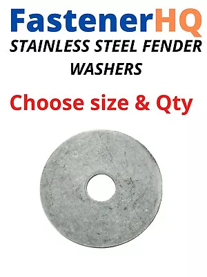 Fender Washers Large Diameter Stainless Steel All Sizes Available In Listing • $20.90