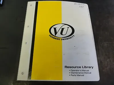 Vermeer BC1800XL Brush Chipper Maintenance Operator's And Parts Manual • $100