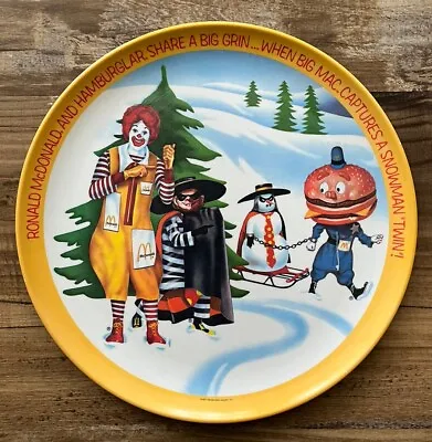 Vintage 1977 McDonald's Ronald McDonald Plate Big Mac Hamburgler Snow Day • $10