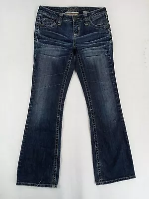 Vanity Dakota Women's Premium Blue Denim Distressed Jeans Boot Size 26 W X 33 L • $14.99