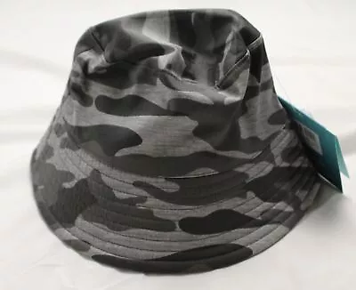 Coolibar Men's Gavin Cotton UPF 50+ Bucket Hat LV5 Grey Modern Camo Size S/M NWT • $12.74