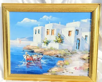 BILLIS Acrylic On Canvas Painting Mediterranean Greece • $25.40