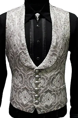 Shrine Monte Cristo Silv Brocade Aristocrat Victorian Vampire Vintage Goth Vest  • $99.32