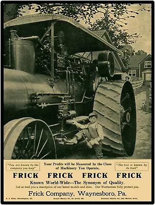  Frick Tractor Steam Traction Engine New Metal Sign: LARGE SIZE 12 X 16      • $33.88
