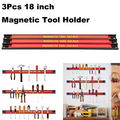 3Pcs 18'' Magnetic Tool Holder Bar Kitchen Knife Magnet Tool Racks Wrench Piler • $22.89