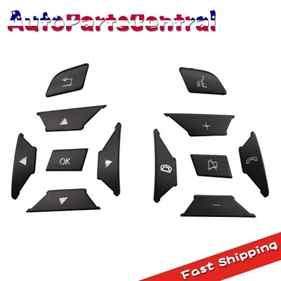 Fits For Mercedes Benz E C G Class 12PCS Black Steering Wheel Button Trim • $14.89