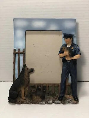 Vanmark Blue Hats Of Bravery Police Officer With Dogs Picture Frame 2000 • $18