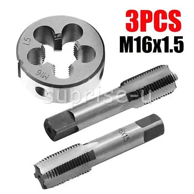 3PCS M16x1.5 Metric Tap And Die Set HSS Machine Thread Tap Round Die • £9.60