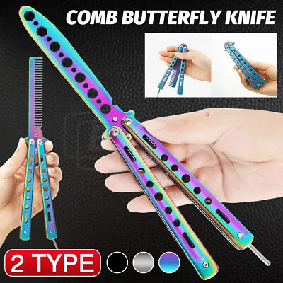 CSGO All Color Butterfly Comb Knife Metal Folding Trainer Training Tool Pocket • $4.99