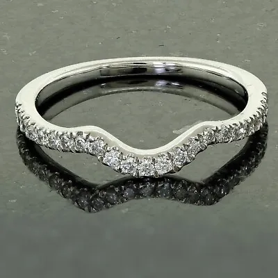2.00Ct Round VVS1 Real Moissanite Curved Wedding Band Ring 14k White Gold Plated • $125.32