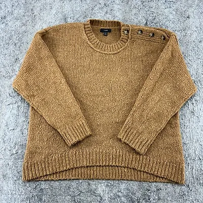 J.Crew Sweater Womens L Brown Alpaca Wool Pullover Crew Neck Sweatshirt 90s • $20.97