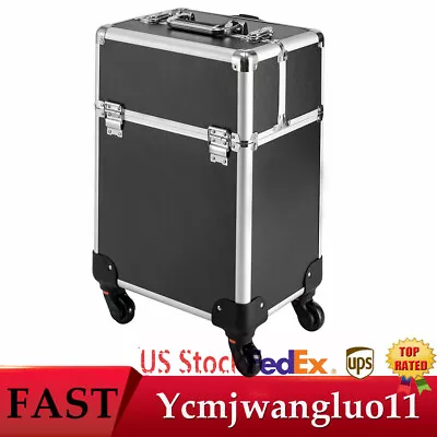 Professional Rolling Makeup Train Case Makeup Storage Organizer Cosmetic Trolley • $50.35