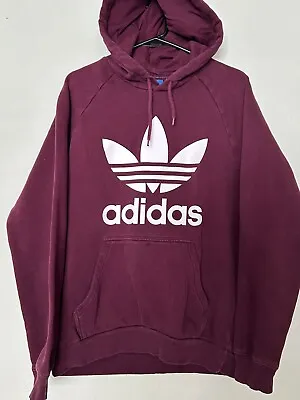 Adidas Men’s Women’s Adidas Logo Hoodie Sweatshirt Pullover Maroon Medium  • $13