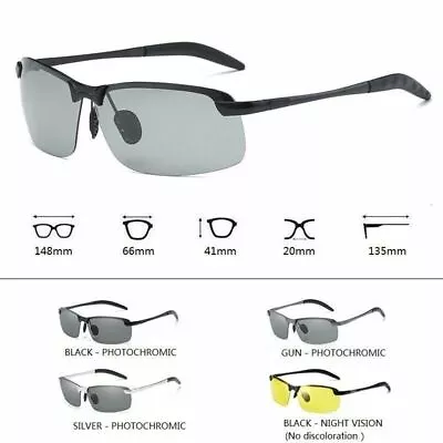 Polarized Sunglasses Photochromic Driving UV400 Eyewear Glasses Cycling Night • $14.76