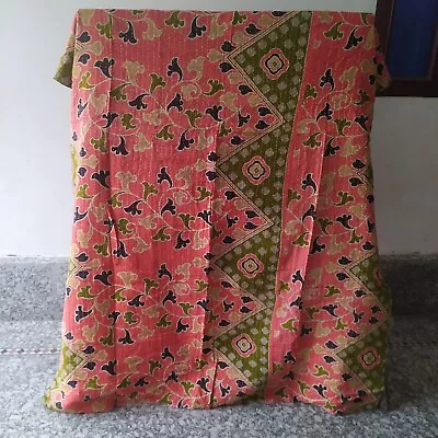 £22.79 • Buy Vintage Kantha Blanket Bedspread Indian Handmade Quilt Throw Cotton Ralli Gudari