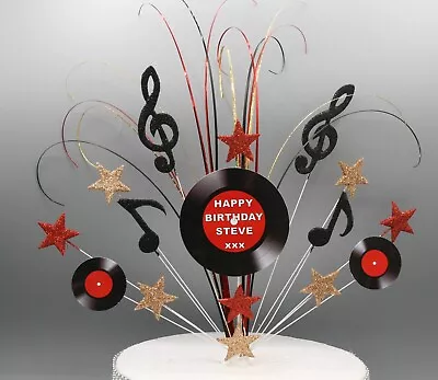 £14.99 • Buy Musical Notes Cake Topper Cake Decoration Stars On Wires 18th 21st Records 003
